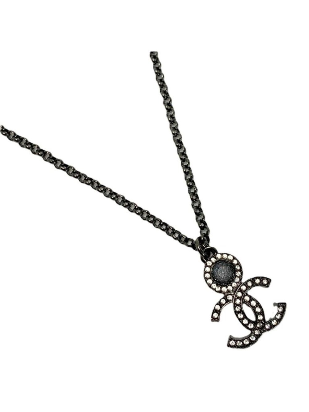 Chanel Necklace CC Logo Silver